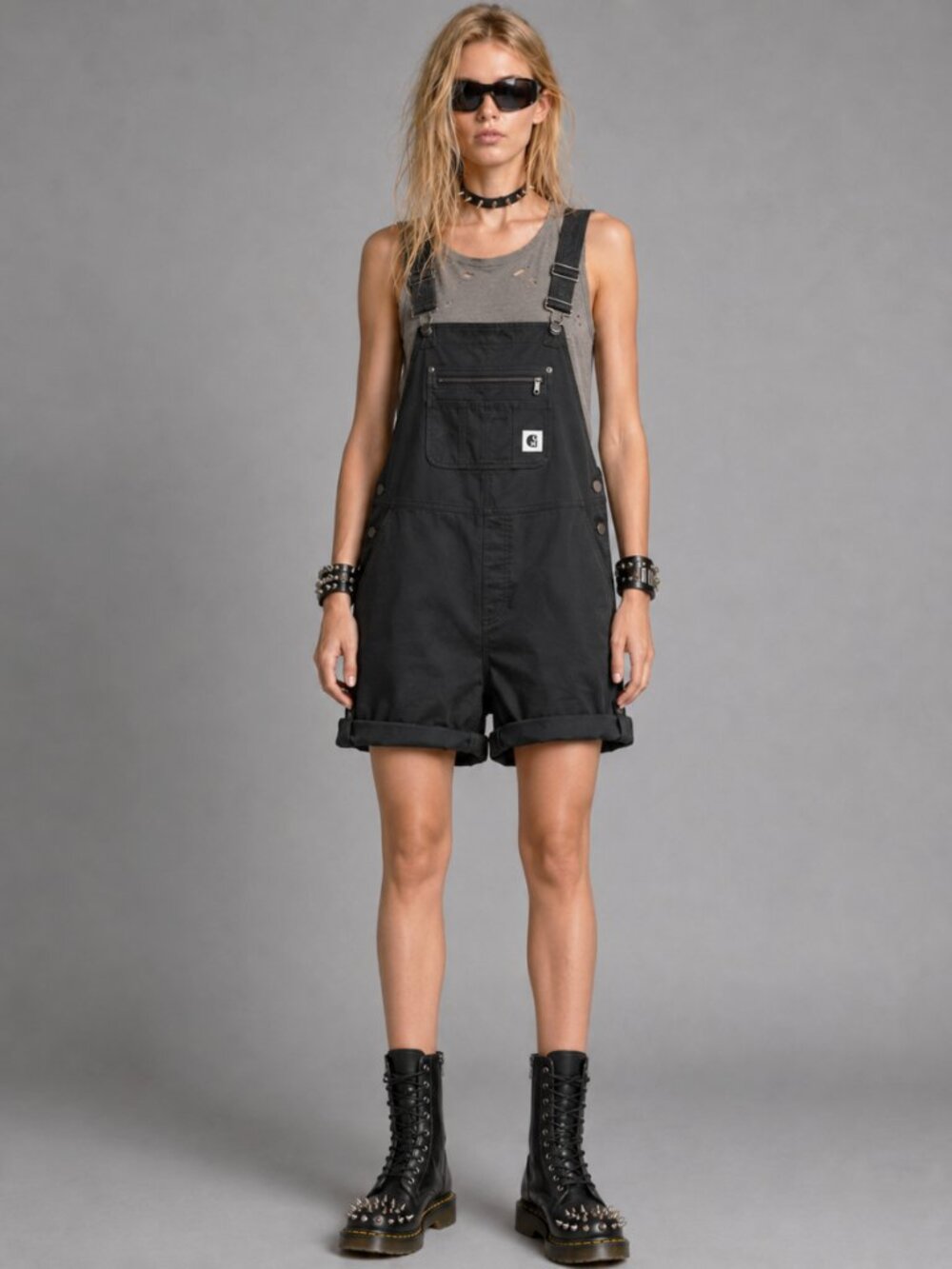 Rare Collab Hurley x Carhartt XL Black Utility Short Overalls